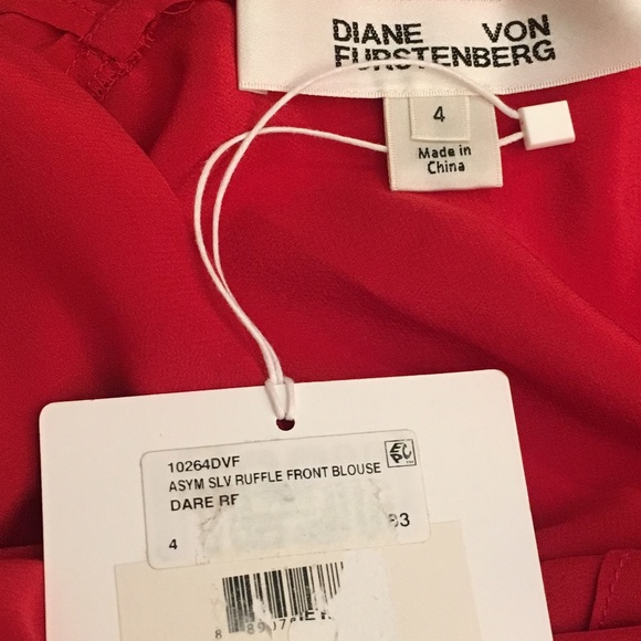 NWT Diane von Furstenberg 100% Silk Asymmetric Top - Picture 5 of 6